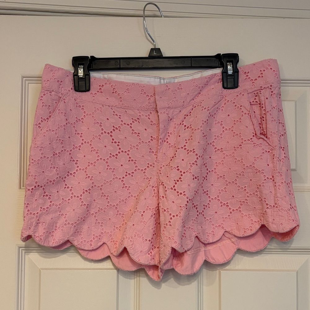 Lilly Pulitzer Pink Eyelet Scalloped Shorts